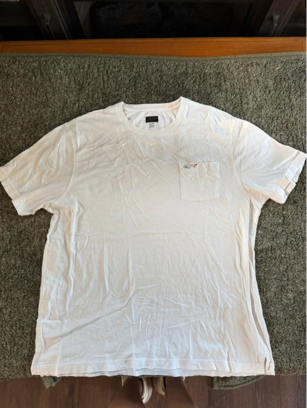 Greg Norman White Pocket T-Shirt with Colorful Shark Logo XL
